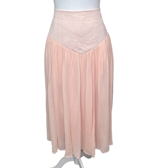 Anthropologie Satin Trapunto Midi Skirt - Picture 2 of 6